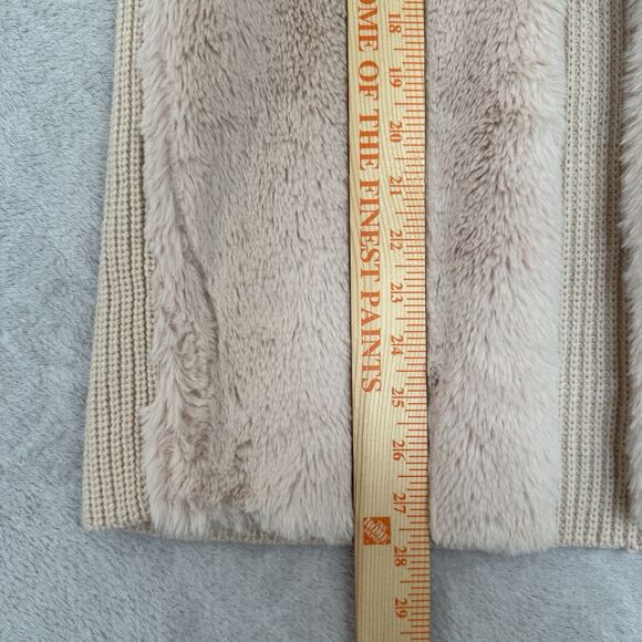 Y2K Liz Claiborne Faux Fur Sweater Vest Small Cream Mobwife Grunge Penny Lane - Picture 5 of 9